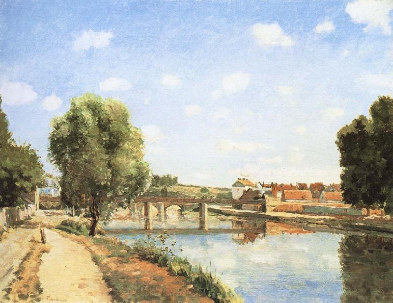 Camille Pissarro Pang map of the railway bridge Schwarz oil painting image